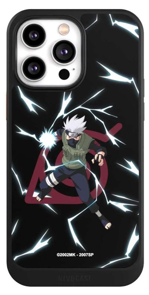 NIVOCASE Hülle für Apple iPhone 14 Pro Max Handyhülle NIVOcore Case Schwarz Naruto Shippuden Offizielles Lizenzprodukt Kakashi