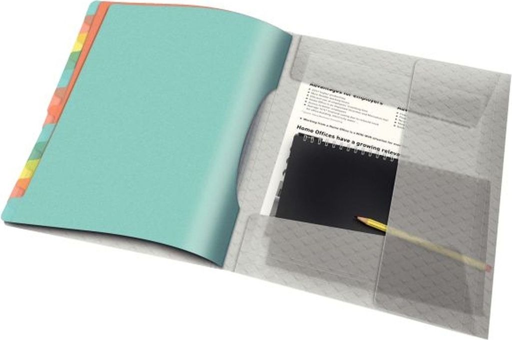 Ordnungsmappe Colour'Ice A4 PP 12 Fächer farbig Packung mit 3 Stück