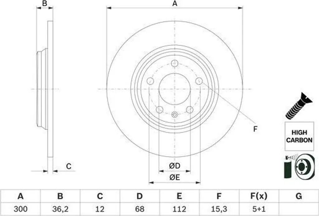 Disque de Frein Arrière pour Audi A4 A5 A6 A7 Q5 - Modèles 07-24