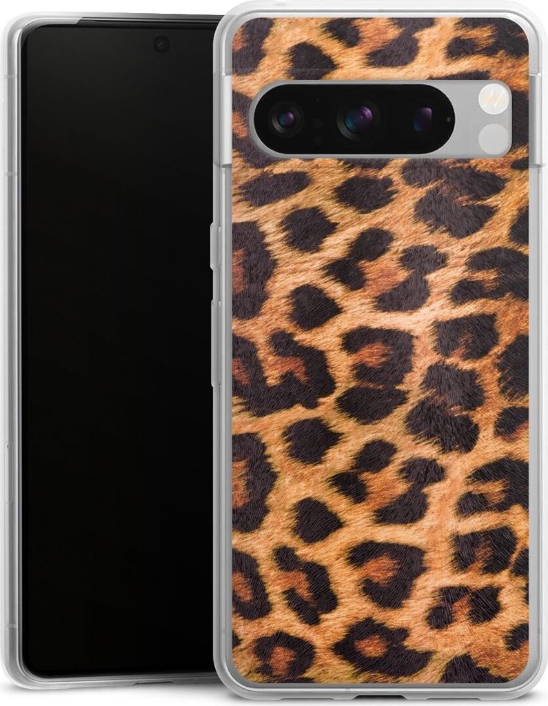 DeinDesign Slim Hülle für Google Pixel 8 Pro Silikon Case Ultra Dünn Handyhülle Animalprint Fell Leopard