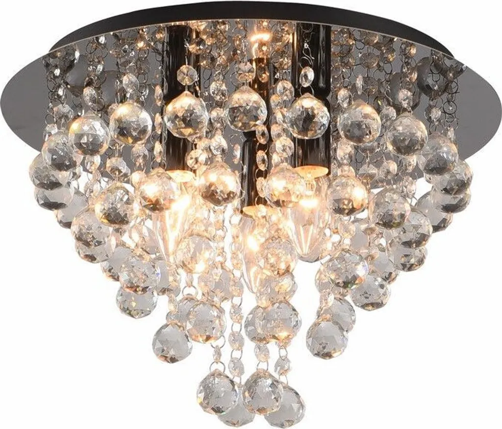 Plafonnier noir London Crystal pour éclairage de salle à manger chic