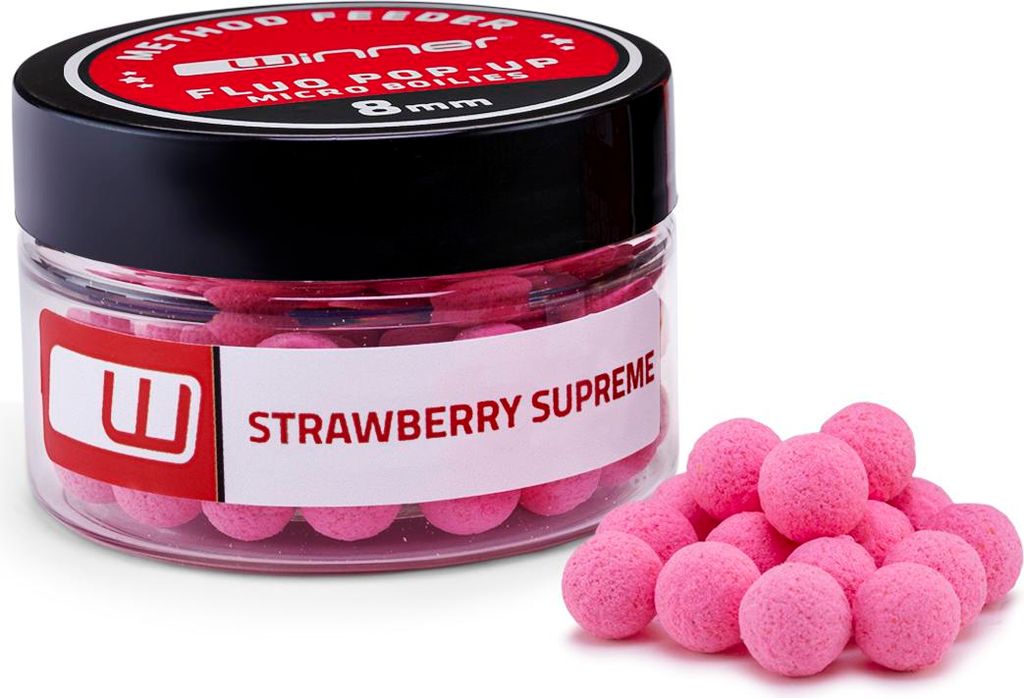 Method/Feeder Fluo Pop-Up Micro Boilies 8mm/20g Truskawka Produktbild 