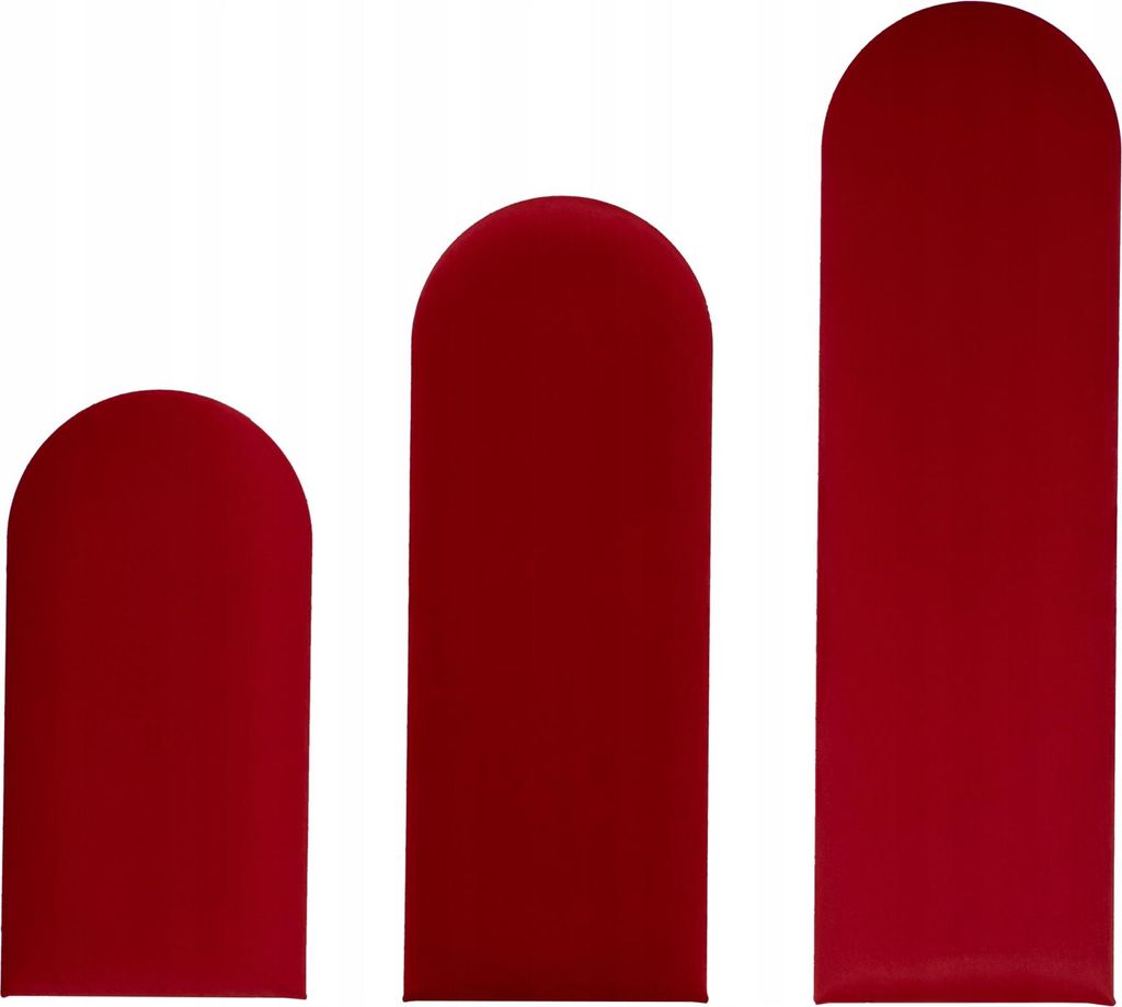 Komvortowy | Ovales Polsterpaneel | Wandkissen Velours Rot 120x30 cm | Wandpolster | Bettkopfteil | Wandpaneel