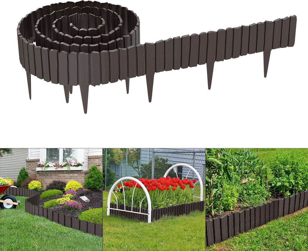 LARS360 Bordure de jardin 4,6m aspect bois Bordure de Image du produit 