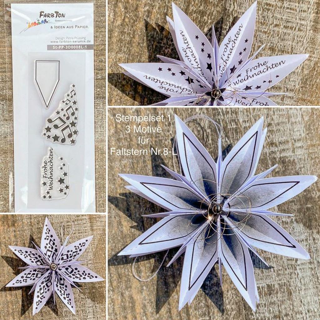 Silikonstempel für Faltstern Mittel "Frohe Weihnachten"