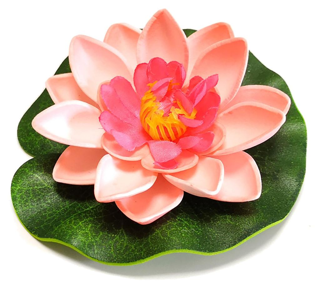 Schwimmende künstliche Lotusblumen mit Lotusblättern – realistische Teichpflanzen-Imitation für See, Pool, Aquarium – Wasserdekoration