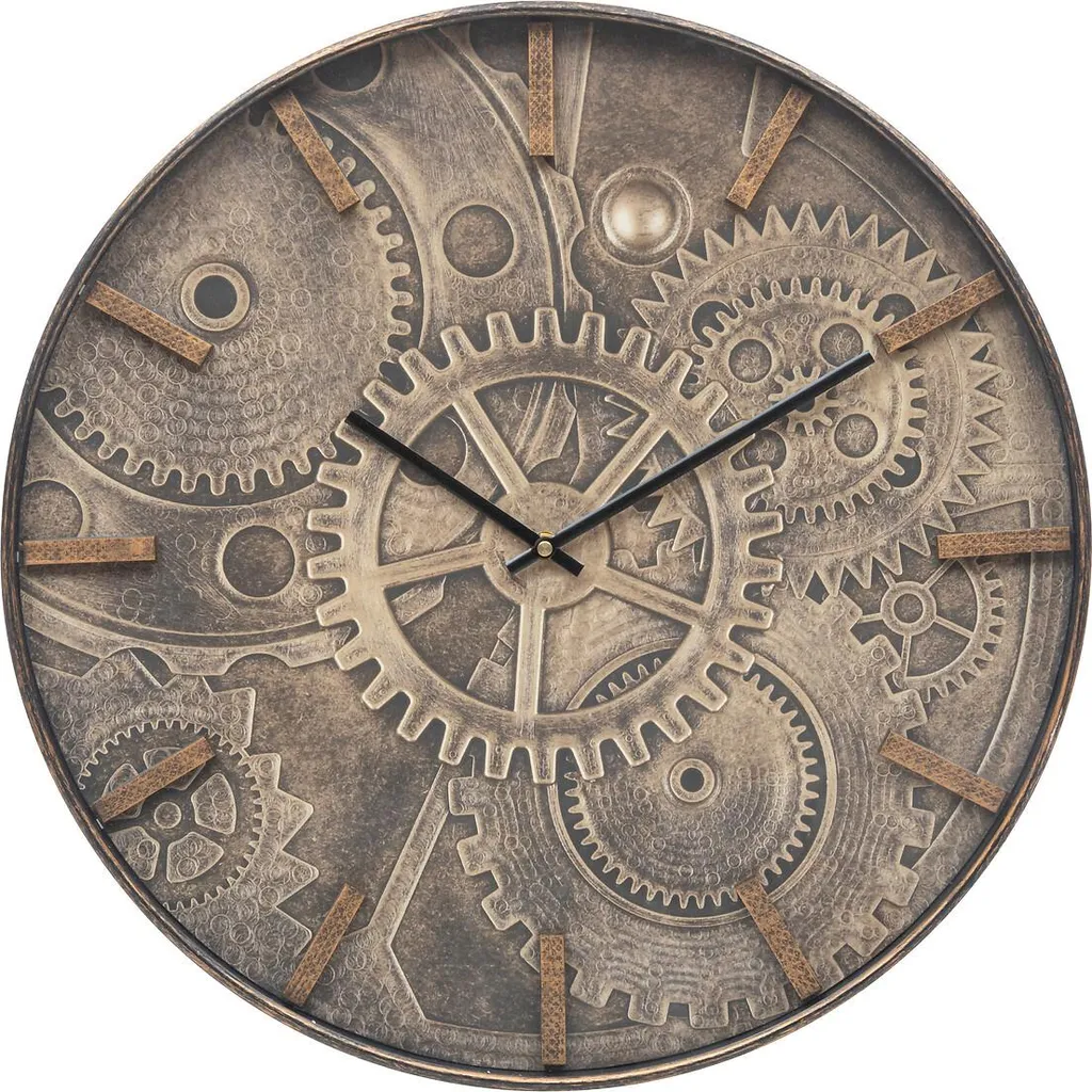 Horloge murale design 50 cm pour salon, illustration mécanisme