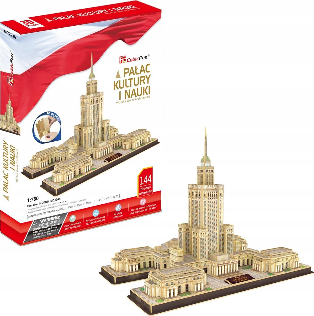 Puzzle 3D Cubic Fun Palazzo della Cultura e della Scienza Immagine del prodotto 