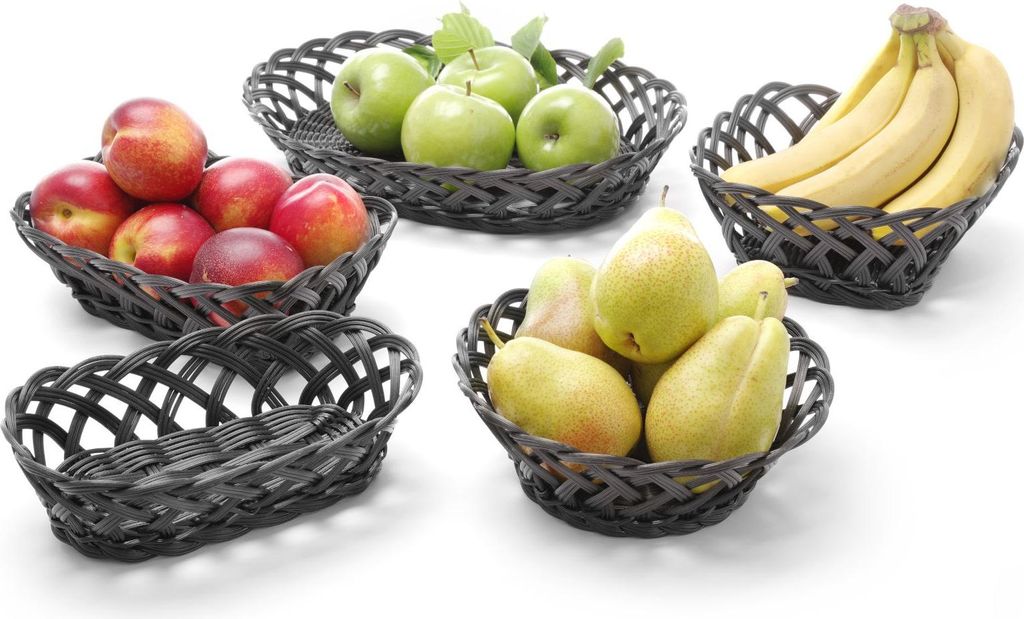 HENDI Körbe mit gewebten Seitenteilen 200x65 mm rond schwarz PP