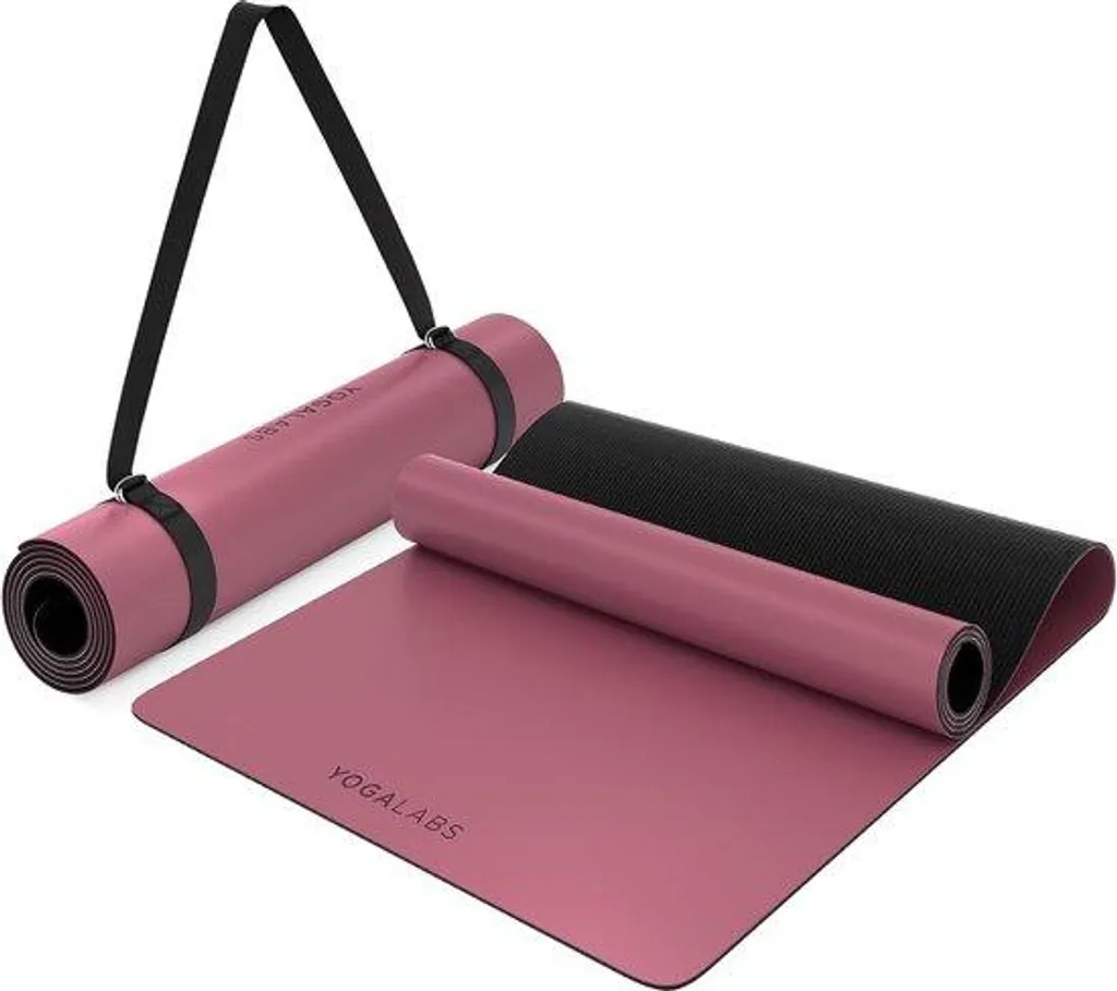 Tapis de sport 2-en-1 en caoutchouc naturel et PU antidérapant 185x68cm