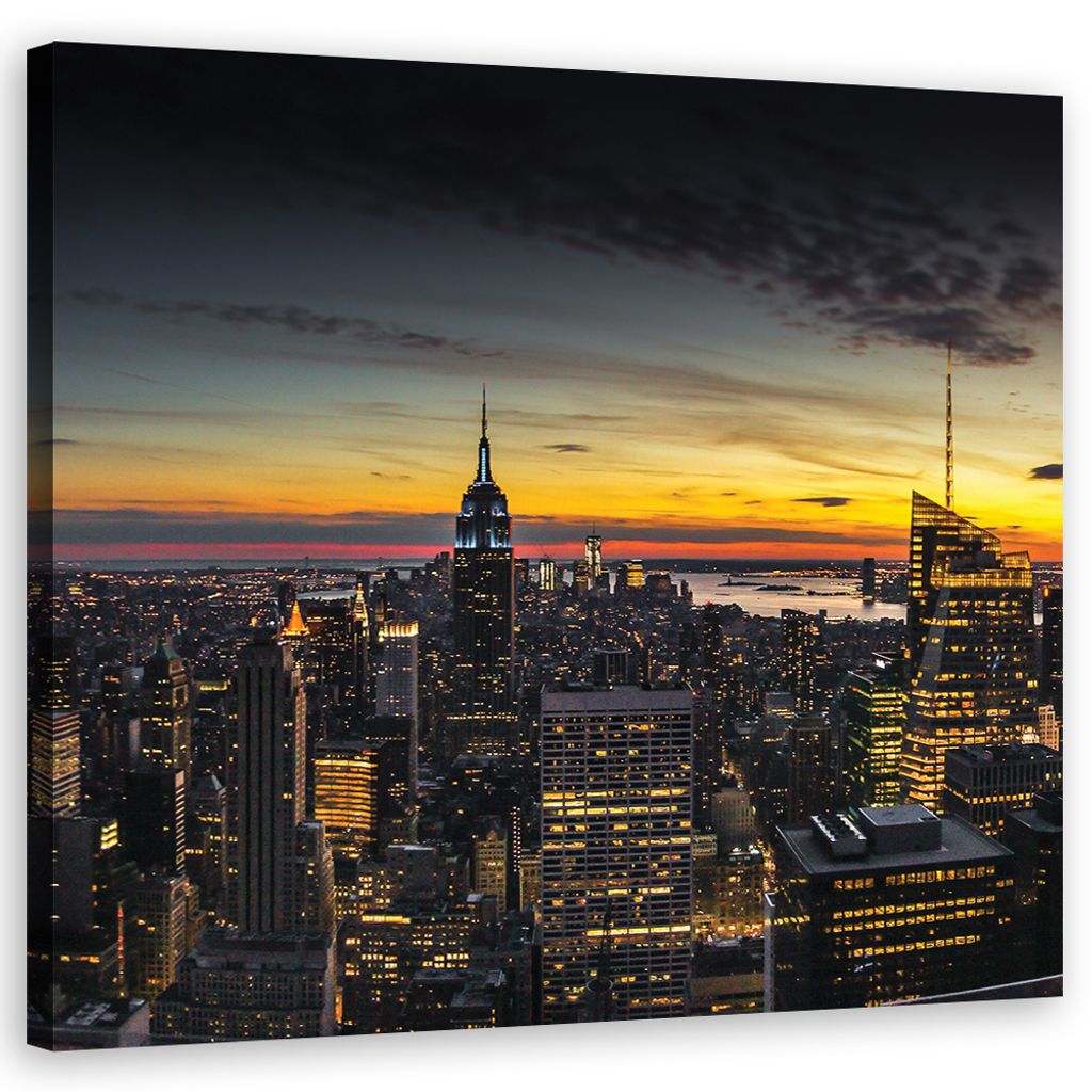 Leinwandbild städte & architektur - orange 50x50 cm Feeby orange wandbild bereit zum aufhängen