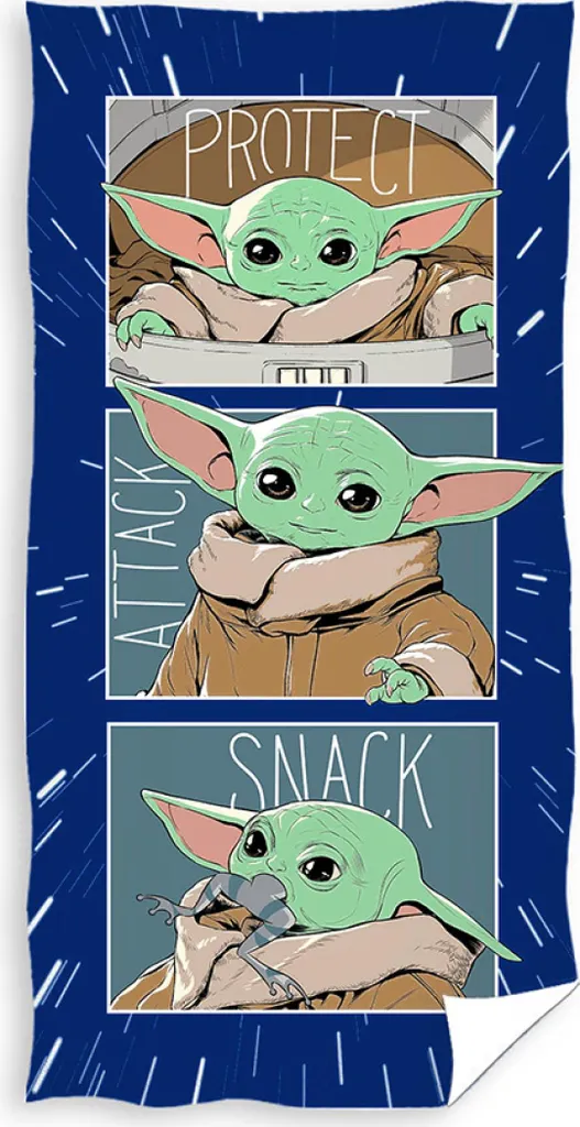 Asciugamano Star Wars Baby Yoda Snack per Bambini - Telo Mare 70x140cm