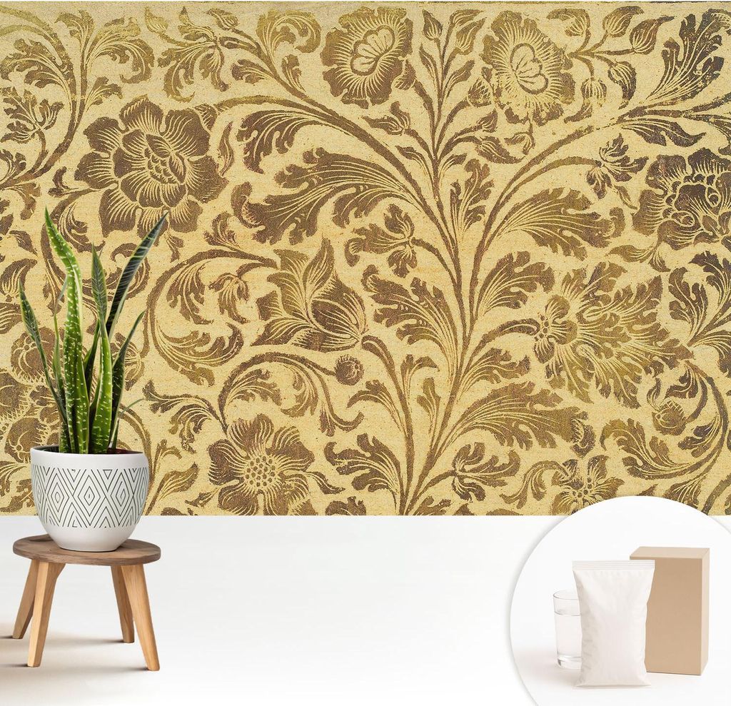 Fototapete - 208x146 cm - Tapete - Wandtapete - Wandbilder - Dekofolie - Tapete Folie - Wand - Dekoration - Wohnzimmer - Blumenmuster