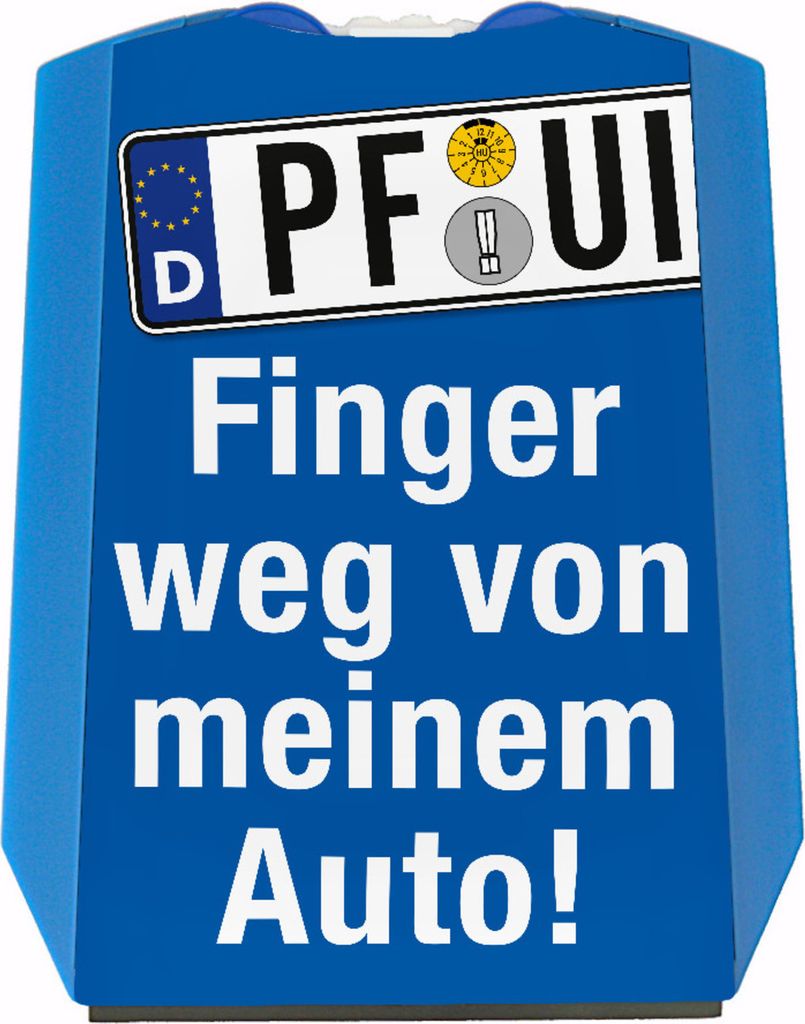 PF-UI Finger weg von meinem Auto Parkscheibe mit 2 Einkaufswagenchips