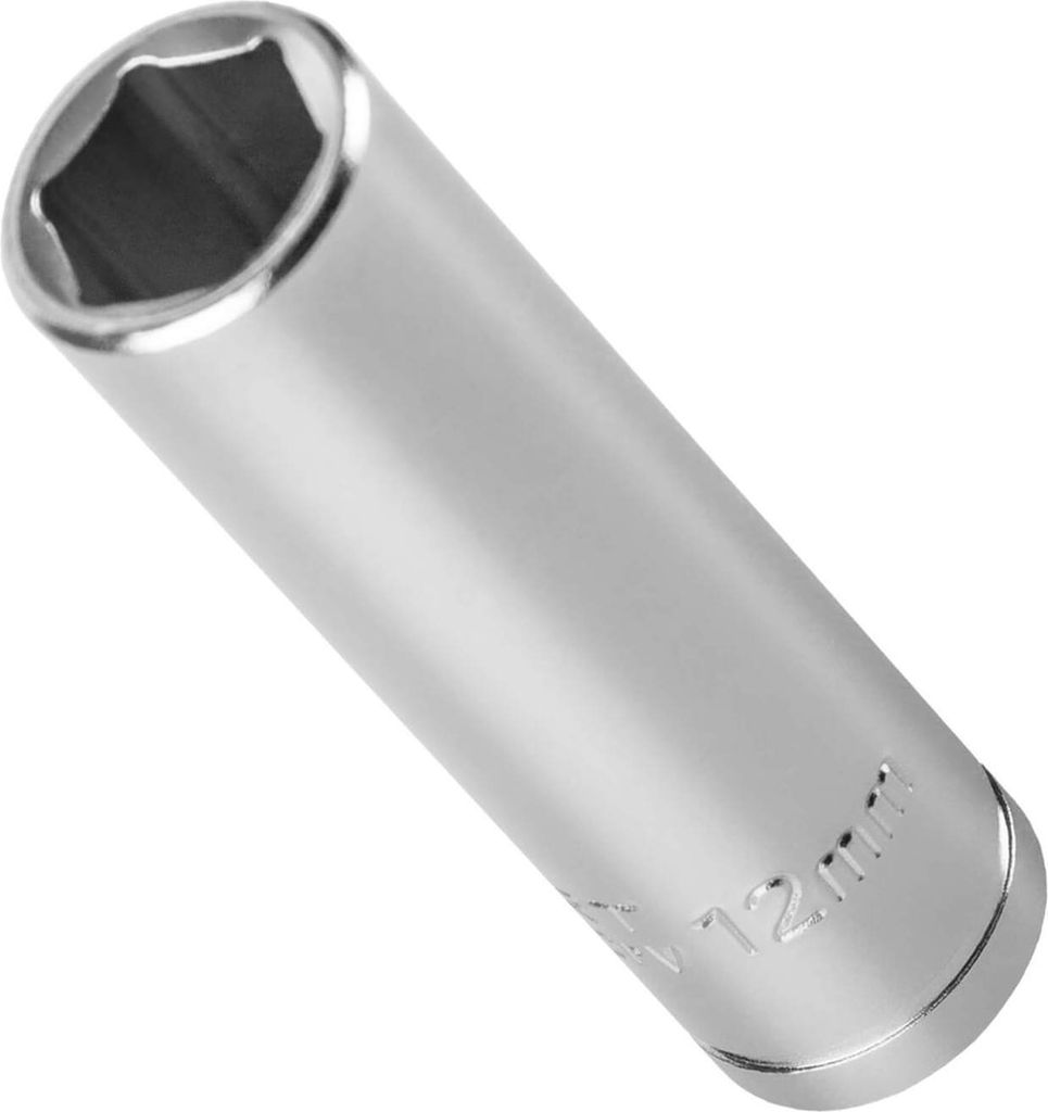 12mm, Steck-Schlüssel Einsatz Lang | Steck-Nuss Lang |Sechskantschlüssel Innensechskant Satz 3/8 Zoll, Adapter für 1/2 Zoll, 1/4 Zoll