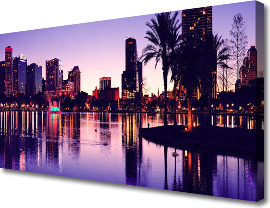 Tulup Leinwand-Bilder 100x50 Wandbild Canvas Kunstdruck Stadt Gebäude