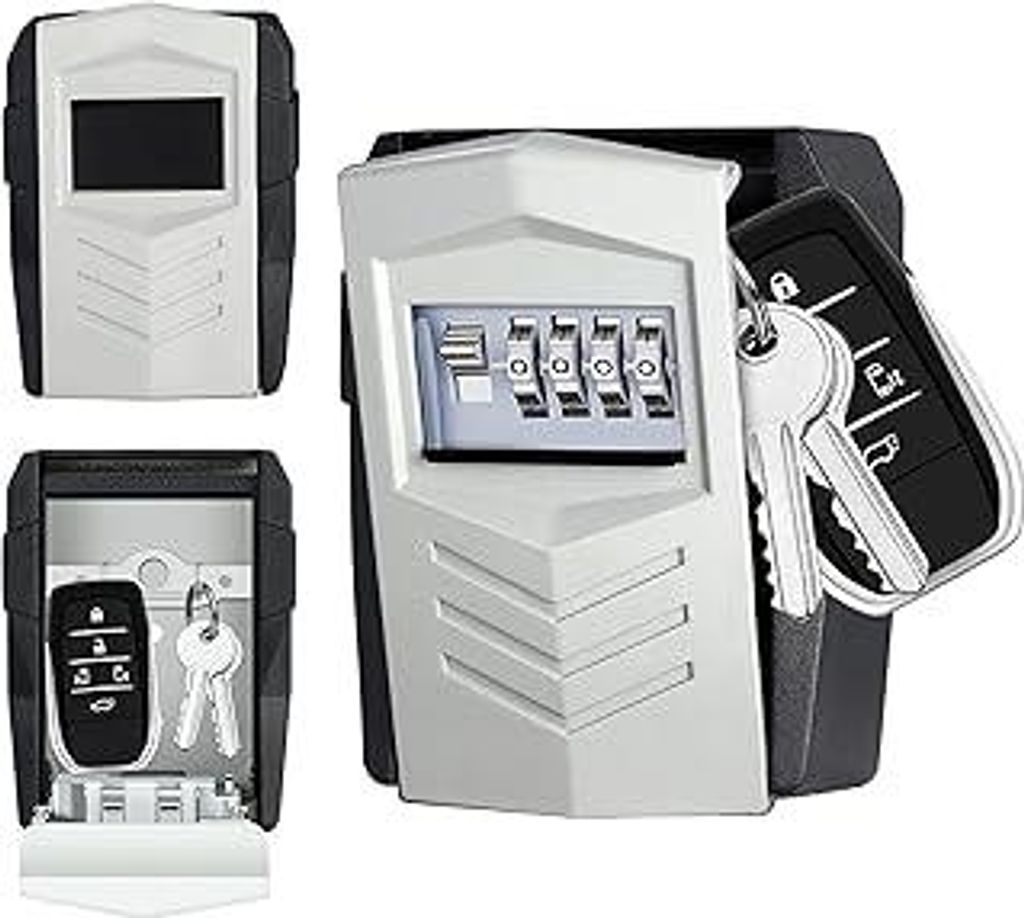 ZHEGE Schlüsseltresor, Schlüsselkasten mit Zahlencode mit Schlüssel Haken, Groß Schlüsselsafe Aussen für 10 Hausschlüssel, Autoschlüssel, S...
