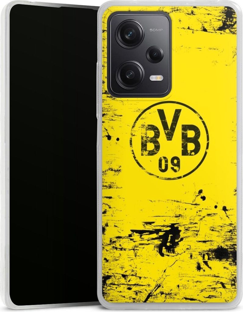 DeinDesign Slim Hülle für Xiaomi Redmi Note 12 Pro 5G Silikon Case Ultra Dünn Handyhülle BVB Borussia Dortmund Offizielles Lizenzprodukt