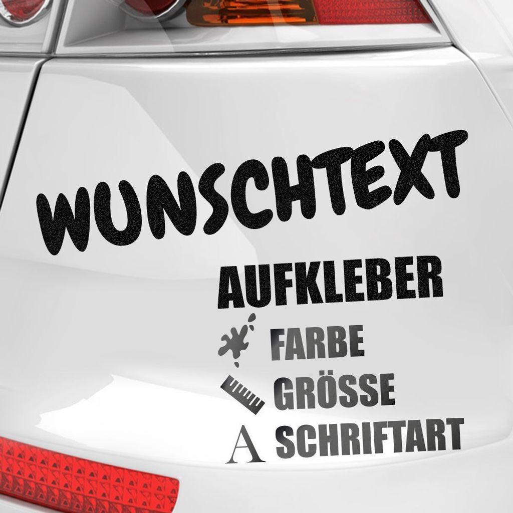 Kiwistar - Autoaufkleber - Wunschtext Aufkleber Buchstaben Zahlen Schriftzug - Namen Spruch selber kleben und gestalten - Aufkleber für Auto Kfz F...