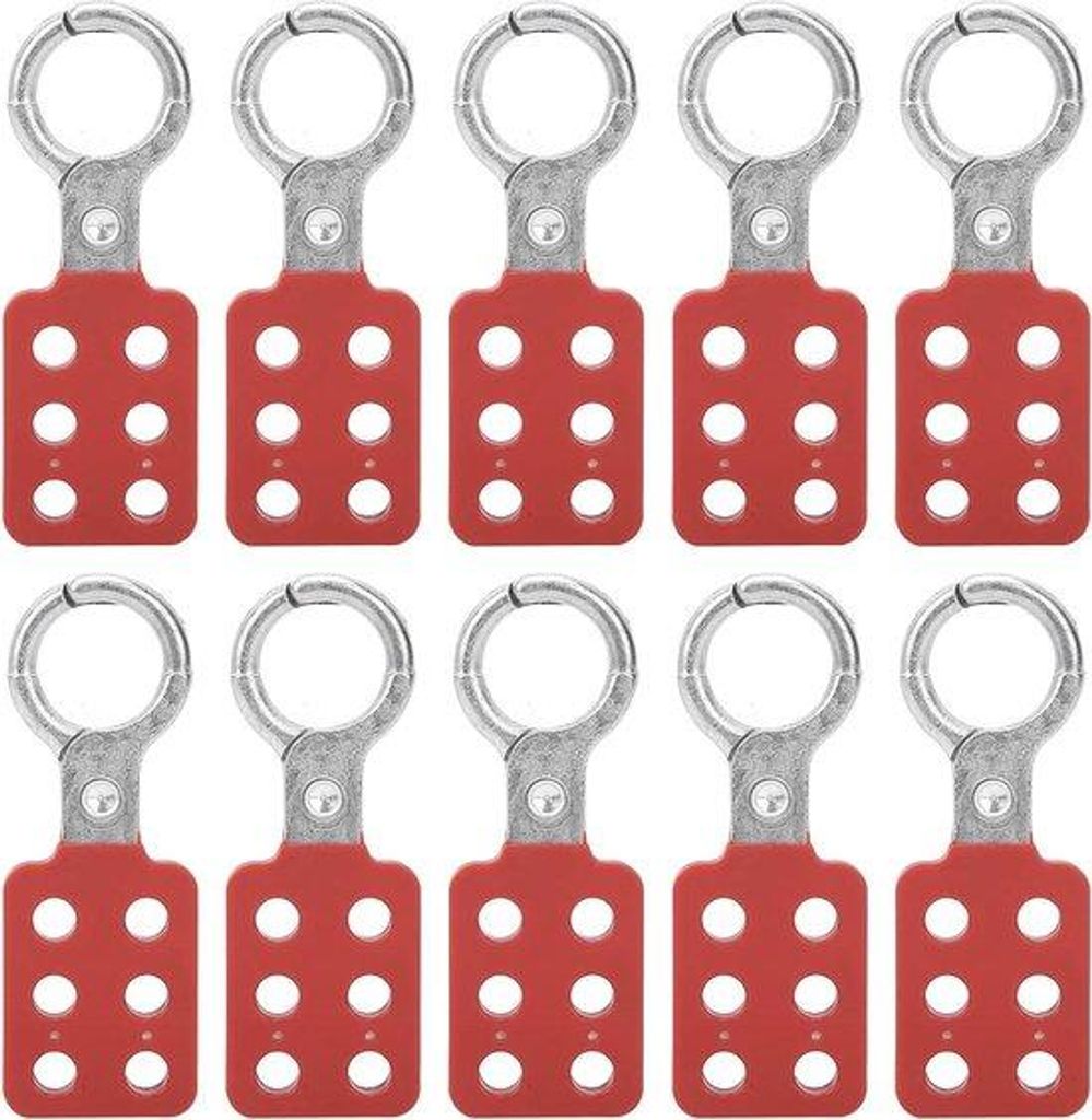 Aluminium-Isolationshasp mit 6 Löchern, Interlock-Funktion, 1 Zoll Innendurchmesser, 10er Pack.