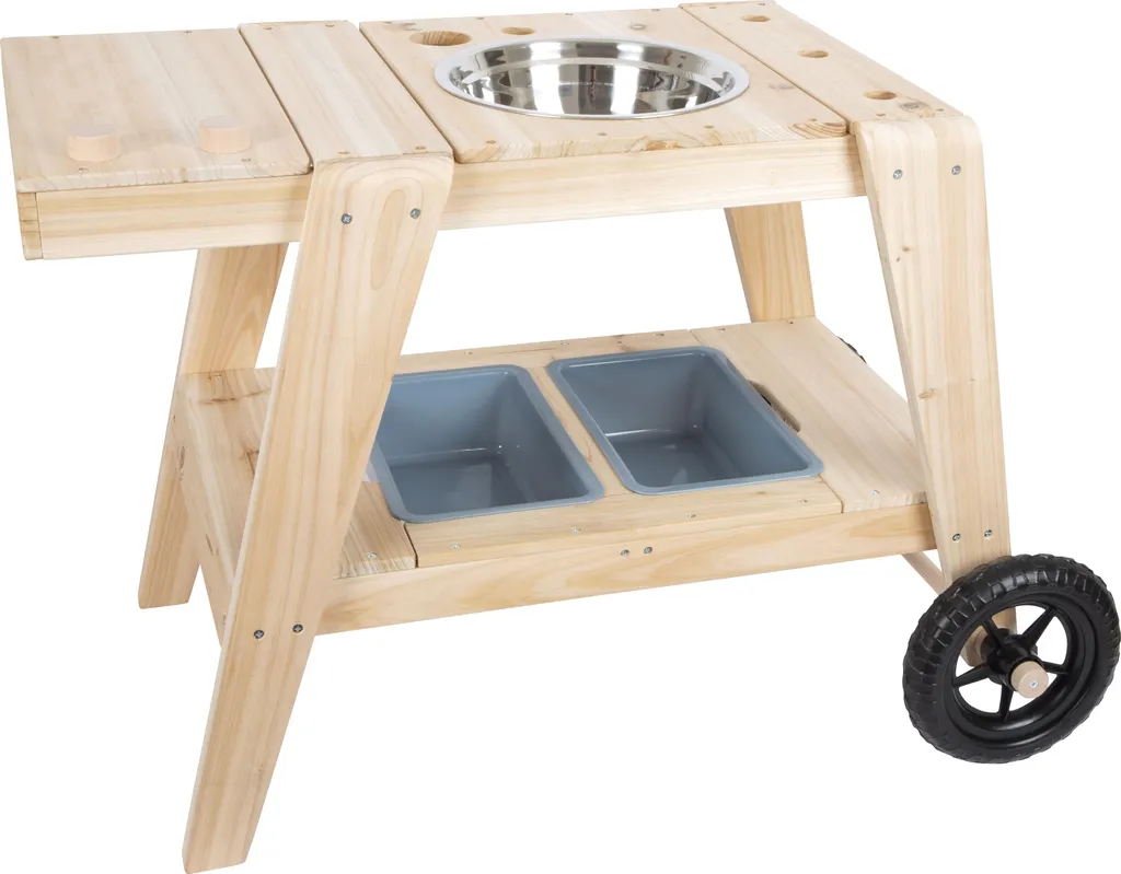Jeu de jardin enfant : Cuisine de boue 12421 Small foot en bois brun