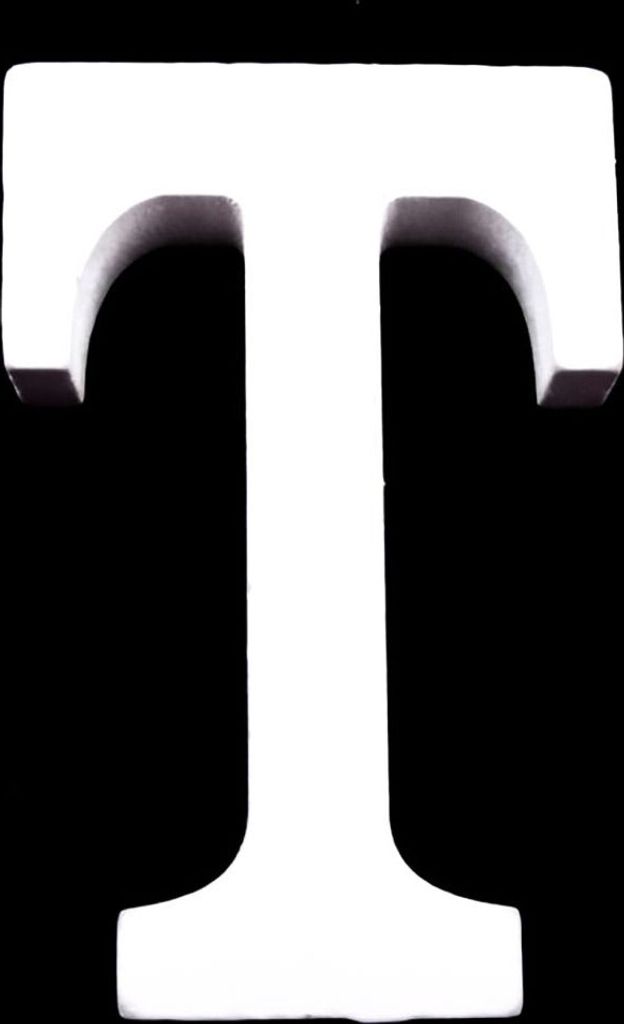 3D Holzbuchstabe 8 cm, weiß, Buchstaben & Zeichen:T