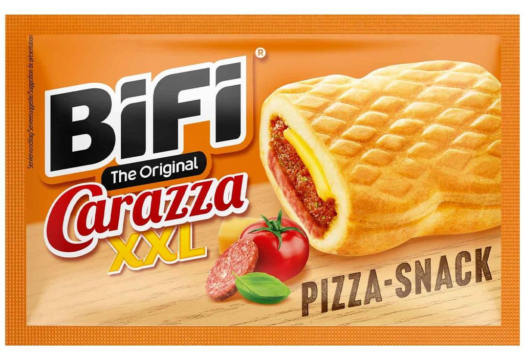 Bifi Carazza XXL biscuits de blé avec salami sauce pizza et Image du produit 