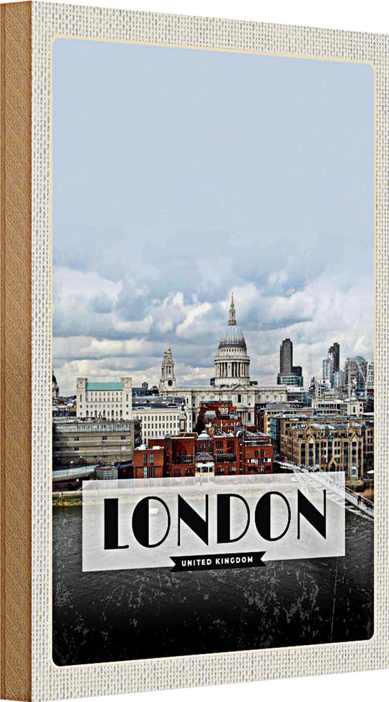 Holzschild Reise 20x30cm London United Kingdom Foto Poster