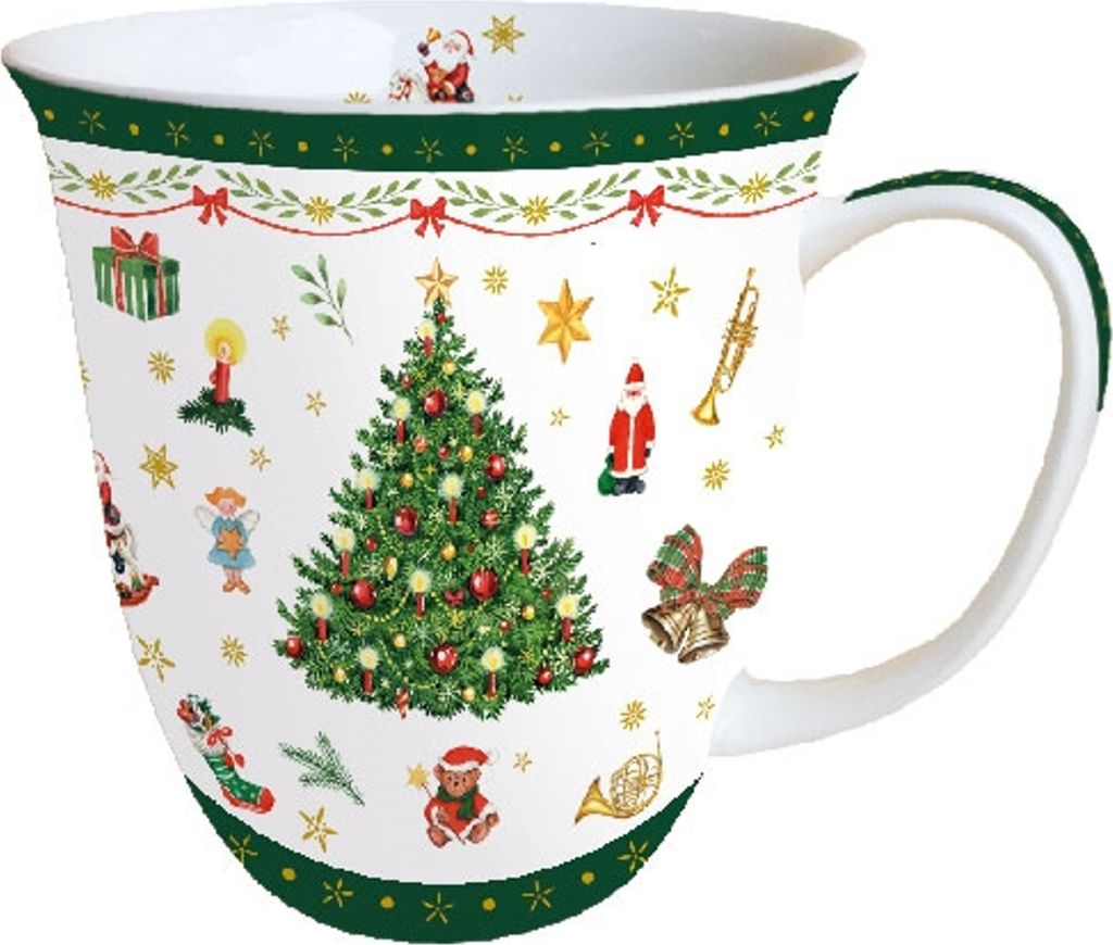 RP Tasse aus Porzellan Christmas evergreen white - Produktbild 