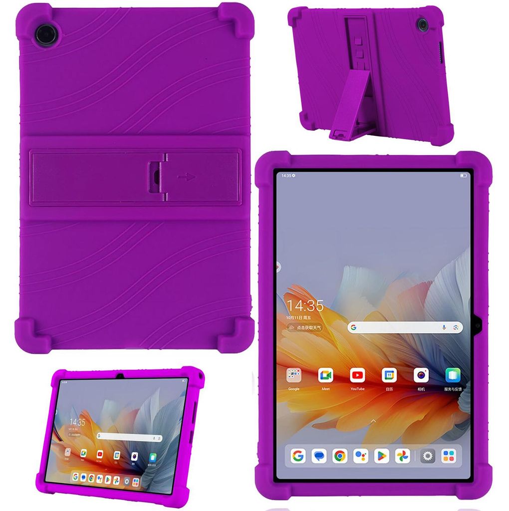 Tablet Hülle für Lenovo tab K10 Gen 2 10,1" TB-311FU/Tab Tablet 10,1 2025, Stoßfeste Weiches Silikon Schutzhülle mit Standfunktion Lila