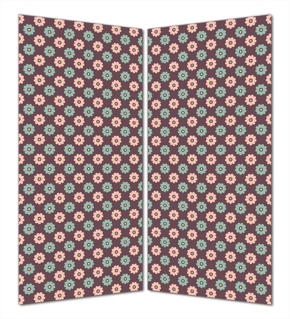 Wallario selbstklebende Duschrückwand 160 x 180 cm mit Motiv Muster mit grünen und rosa-farbenen Blüten - Wandverkleidung mit Hochglanzlaminat i...