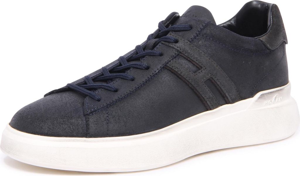 9533AT Sneaker uomo HOGAN H580 Mann Vintage-Effekt Schuhe blau