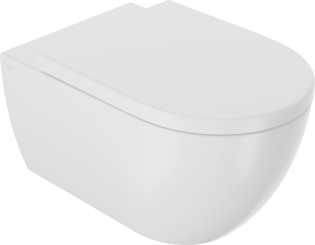 SANYCESS ARC Wand WC spülrandlos mit SoftClose TakeOff WC-Sitz, weiß matt