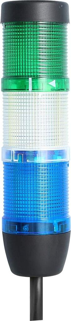 STEX24 Signalsäule blau-weiß-grün, 50mm, 24V AC/DC, LED-Dauerlicht Kabel 0,6 Meter, SS50-OB3/24 122 Anschlusstechnik: