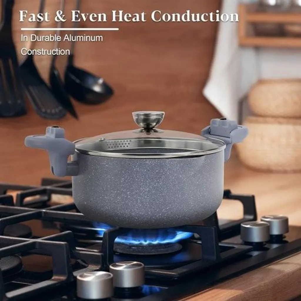 Pentola Cuocipasta 24cm Induzione Alluminio 4.5L Manici Termici