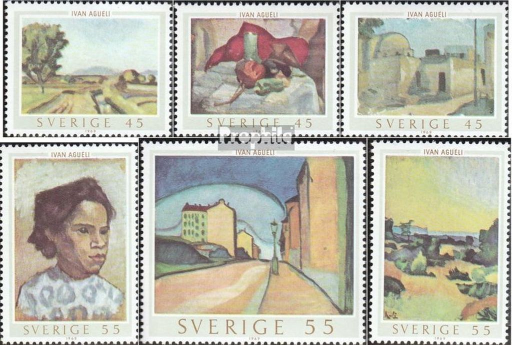Briefmarken Schweden 1969 Mi 638-643 (kompl.Ausg.) postfrisch Ivan Aguéli