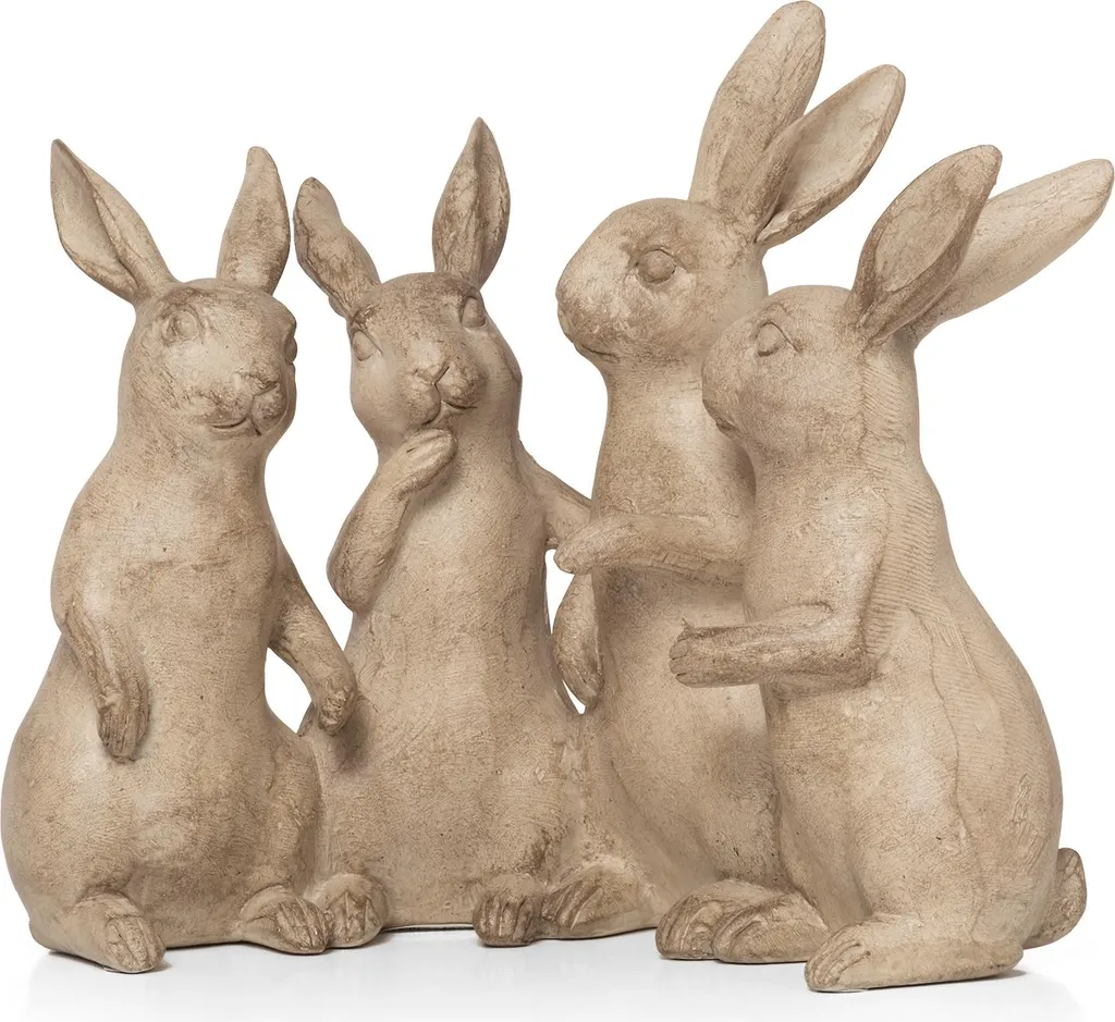 Bande de Lapins de Pâques en Polyresine - Déco Moritz Style Campagne Chic