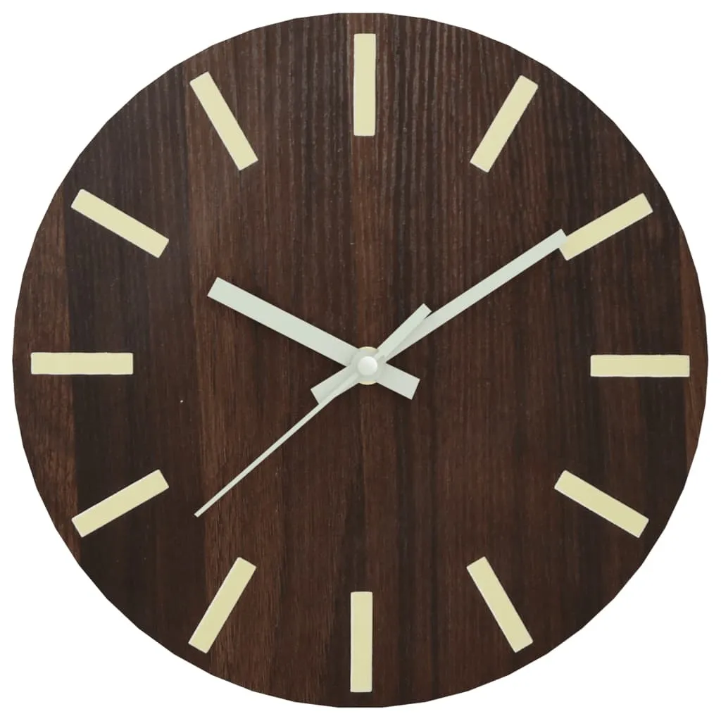 Horloge murale lisible dans le noir Ø30 cm brune idéale pour chambre