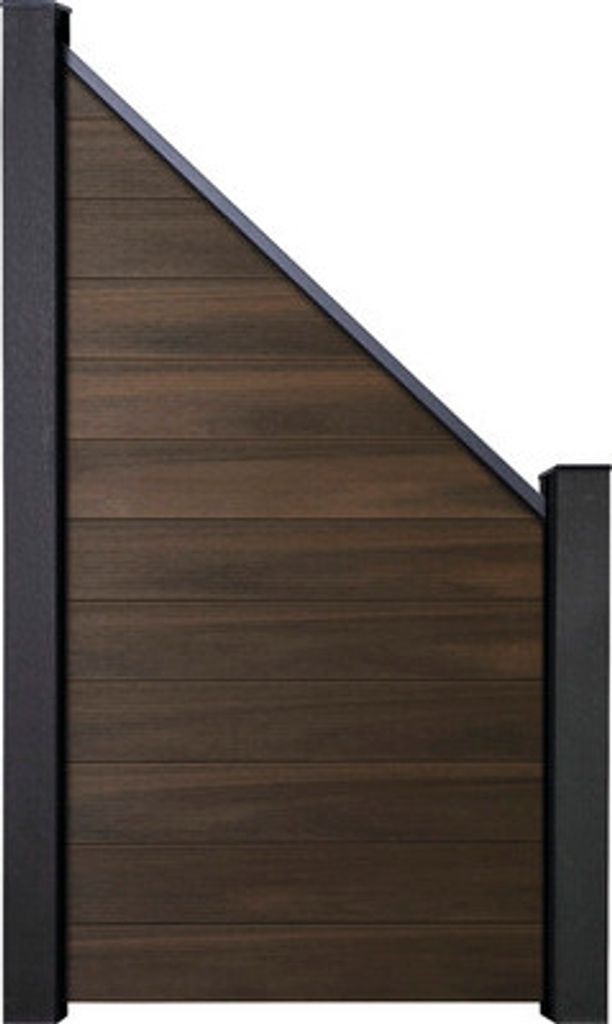 Abschlusselement GroJa Solid Stecksystem ohne Pfosten 90 x 180/90 cm Walnuss