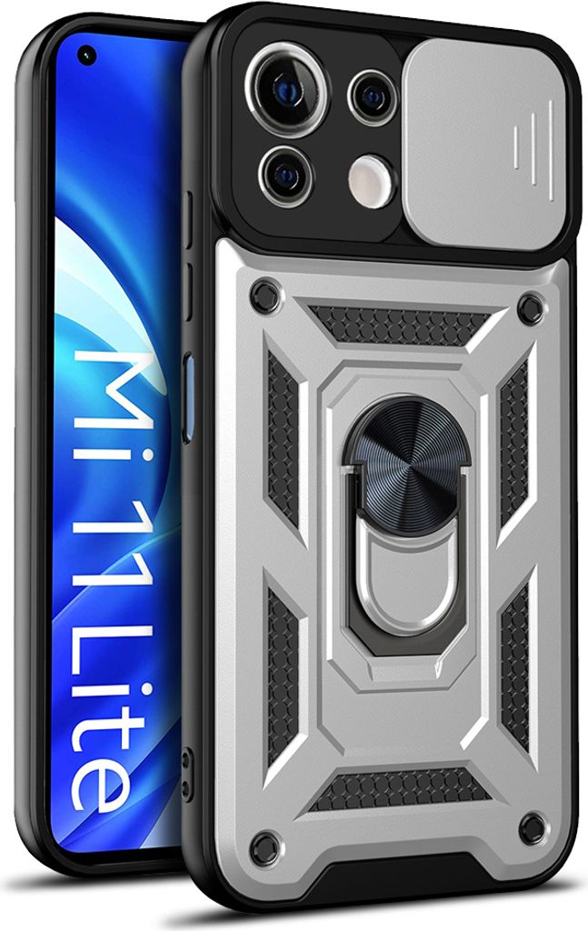 Xiaomi Mi 11 Lite Hülle mit 360° Drehbarer Magnetische Ring Ständer Halter Dia Kameraschutz TPU Bumper Silikon Schutzhülle für Xiaomi Mi 11 Li...