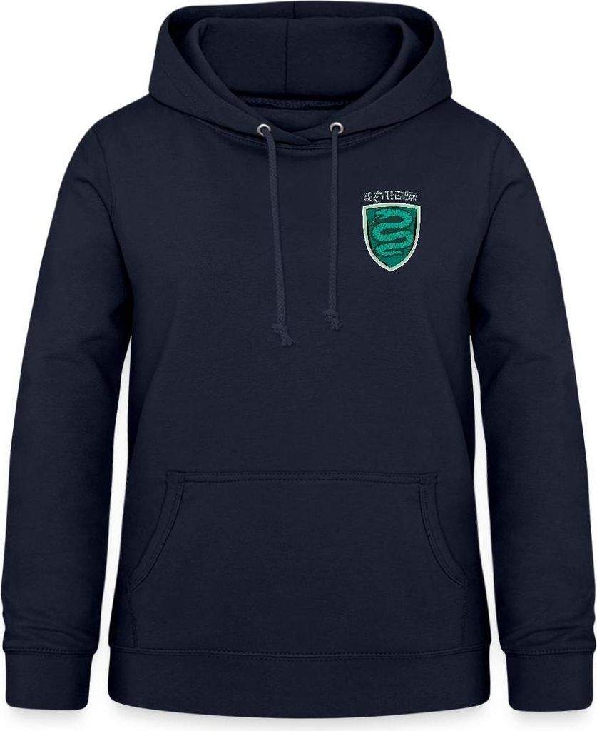 Spreadshirt Harry Potter Slytherin Kleines Logo Damen Hoodie, M, Navy