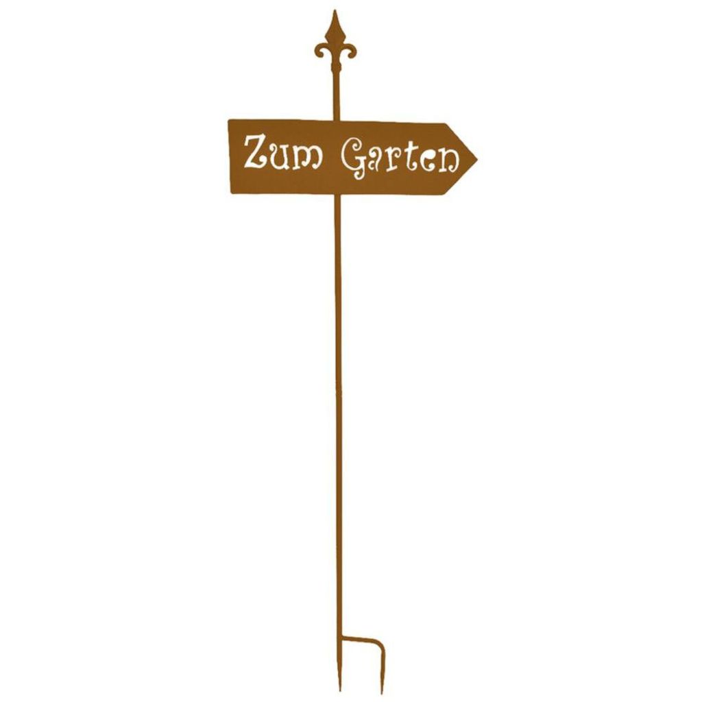 Gartenschild, Stahl, Schriftzug, braun, H 150 cm