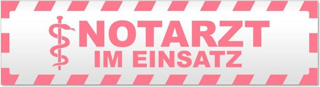 Kiwistar - Autoaufkleber - Hellrosa - 30 x 8 cm - Notarzt im Einsatz gestreift - Hinweis Aufkleber Sticker für Auto, Kfz, Fahrrad, PKW, LKW