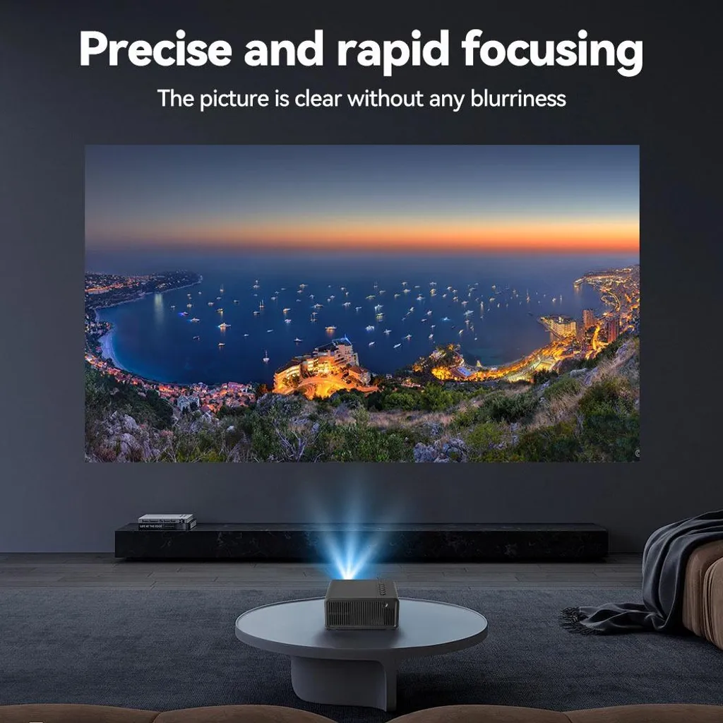 Projecteur Multimédia 1080P Connectivité HDMI USB et TF Design Compact