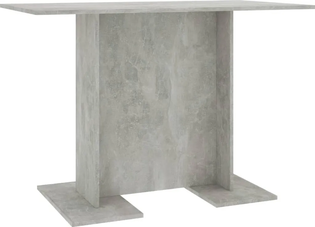 Table de repas 4 personnes gris béton 110x60 cm pour salon et cuisine