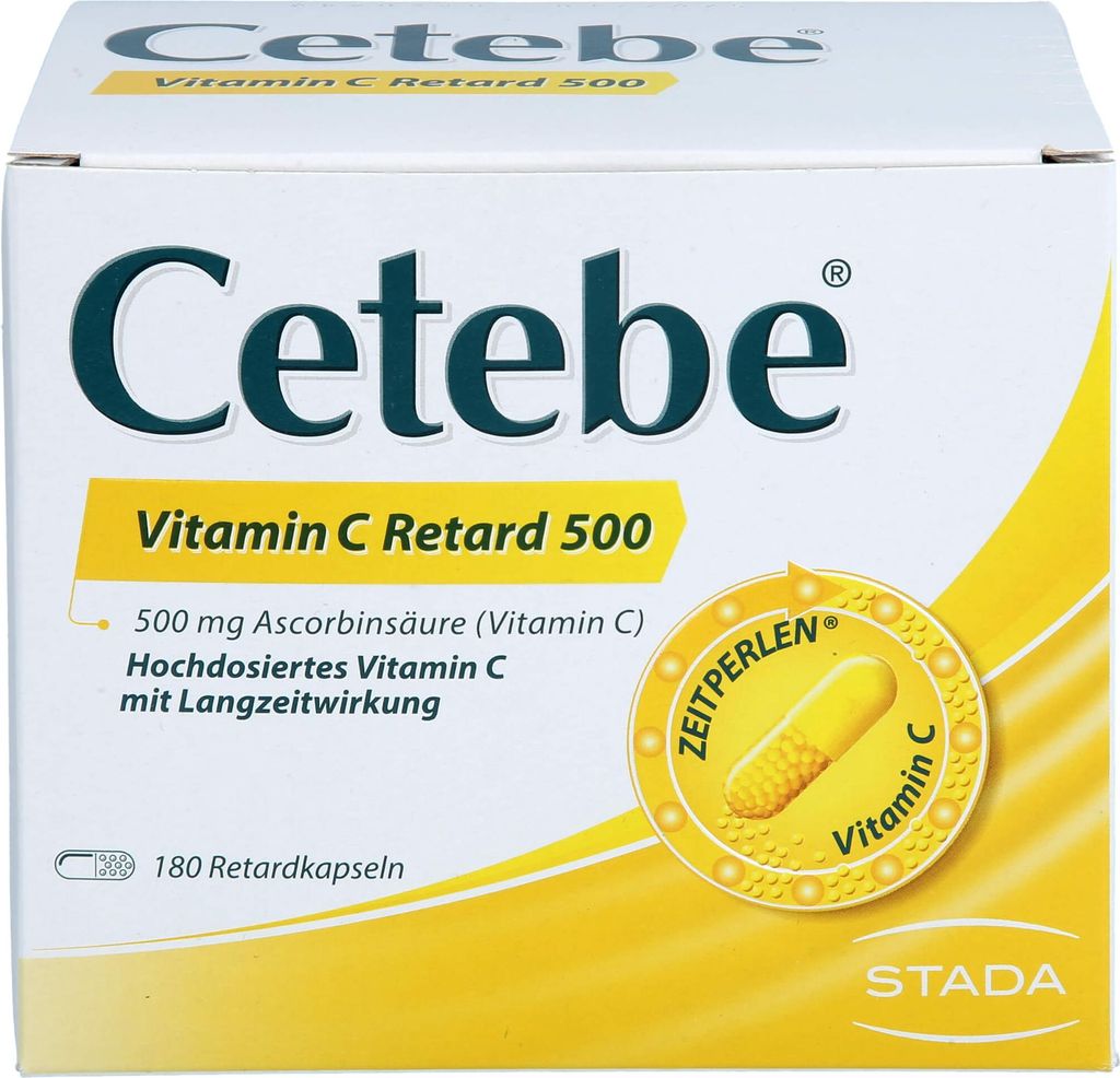 Cetebe Vitamin C Retard 500 Hartkapseln, 180 St. Kapseln Produktbild 