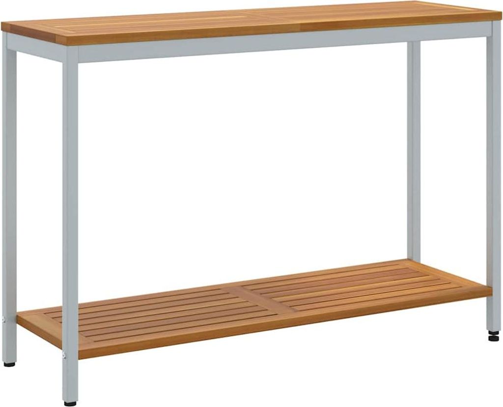 vidaXL Tisch für Outdoor mit Regal Natürlich und Grau 110 x Produktbild 