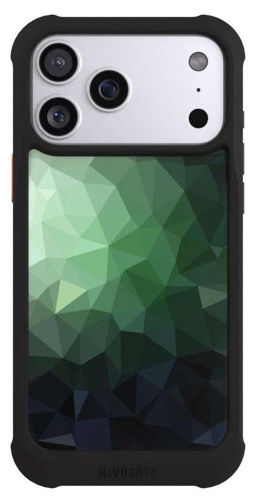 NIVOCASE Hülle für Apple iPhone 17 Pro Max Stoßfeste Handyhülle NIVOmax Case Schwarz Geometric Mosaik Tarnmuster