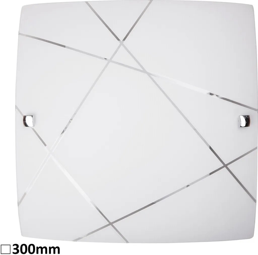 Plafoniera Vetro Quadrata 30cm Rabalux Phaedra 3698 E27 Bianca Offerta