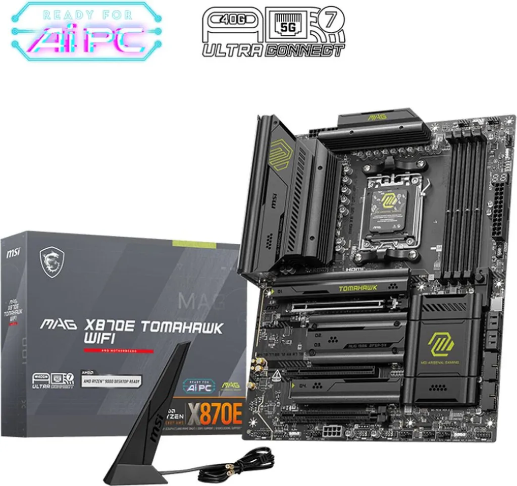 Carte mère MSI MAG X870E TOMAHAWK WIFI avec alimentation stable